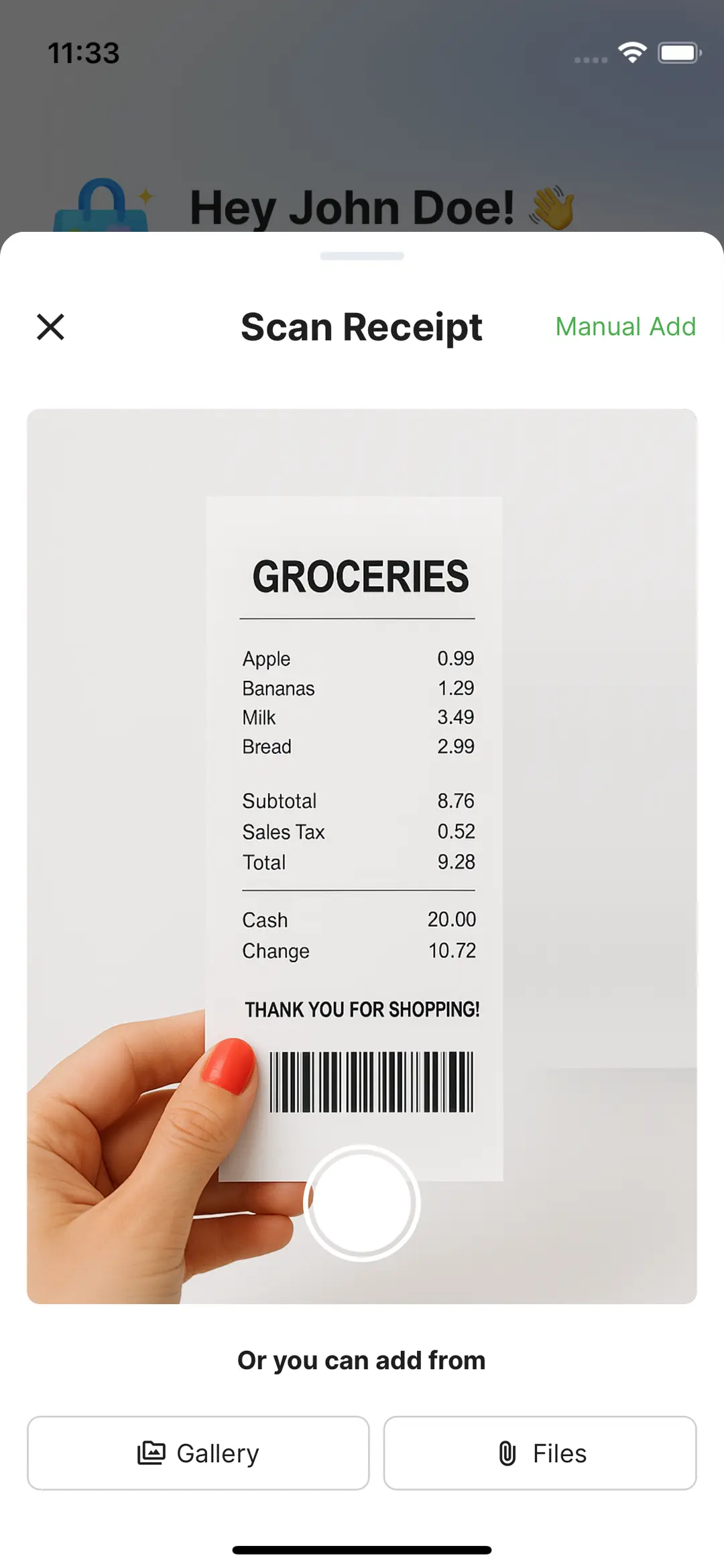 Scan Receipts